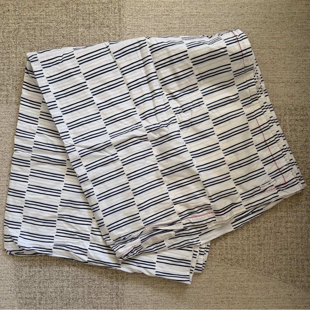 Brooklyn & Bond Blue and White Striped Duvet Cover w/ Two Standard Pillow Shams